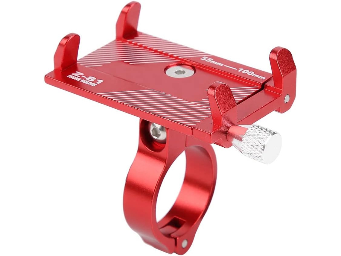 Soporte Para Teléfono De Bicicleta - Clip Ajustable De Aleación De Aluminio Para Manillar De Smartphone - Rojo