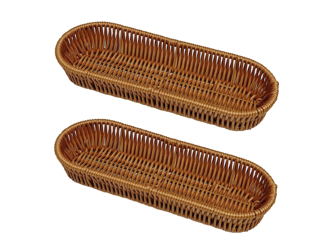 Cestas Tejidas A Mano Para Utensilios De Cocina Y Pan, Forma Ovalada, Pack De 2. Estilo Rústico, Ideales Para Decorar Cocinas Y Mesas.