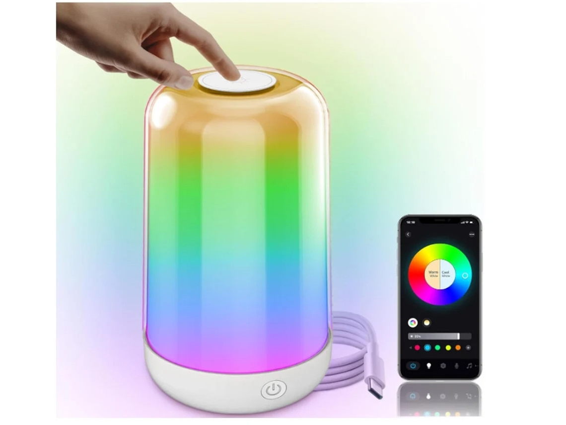 Lámparas de mesa inalámbricas, recargables, regulables, táctiles, con cambio de color RGB blanco y control por temporizador de Bestvite