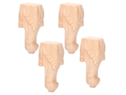 Patas De Muebles Grabadas Para Armario, Mesa, Sofá, Estilo Europeo, 15x6cm, Madera.