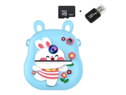 Cámara instantánea Eifson S8, cámara dual HD de 4800 W, pantalla IPS 2.0 con tarjeta de memoria de 32 GB (Blue Rabbit)