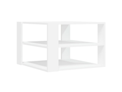 Mesa de centro moderna y contemporánea de 3 niveles, 59,5 x 59,5 x 40 cm, madera industrializada blanca, Dec037906