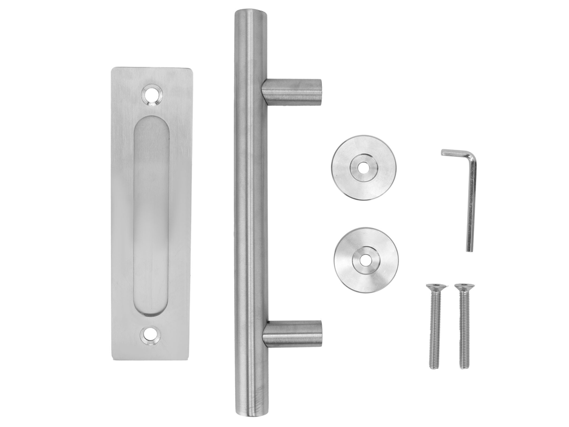 Manija doble de acero inoxidable para puertas de granero