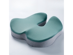 Cojín De Asiento De Espuma Viscoelástica Para Oficina. Alivia El Dolor De Coxis, Verde Y Gris. Gertiz