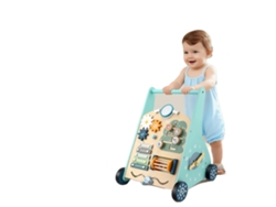 Andador de madera para bebés, centro de actividades multifuncional, diseño seguro, multi