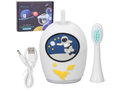 Cepillo de dientes eléctrico en forma de U, fabricado en silicona suave, resistente al agua IPX7, con cepillado automático de 36° para niños (blanco GOKOCO)