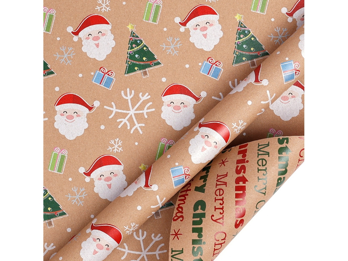 Papel de regalo navideño reversible Eifson, 43 cm x 10 m (03)
