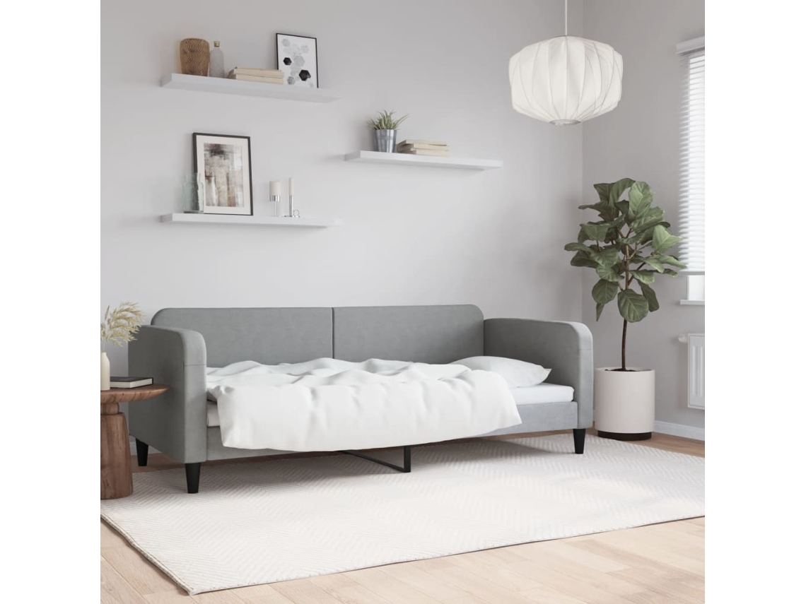 Sofá Cama Sin Colchón Tela Gris Claro 80x200 Cm