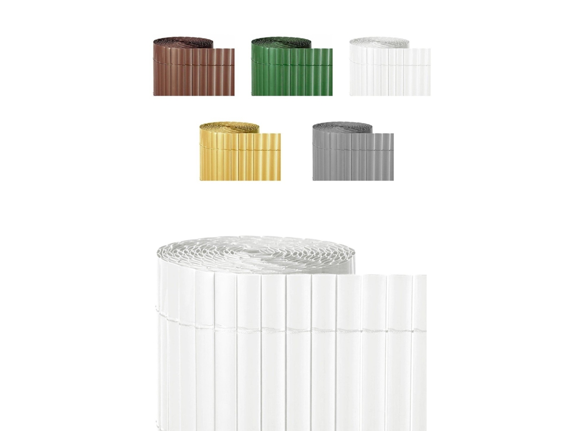 Cañizo Pvc Doble Cara 1600Gr/M² Valla Ocultación Resistente a Los Rayos Uv Protección Contra El Viento Blanco 1X3M