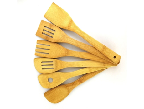 Juego De Utensilios De Cocina Con Espátula De Bambú - Juego De 5 Piezas JEIIBRZUI
