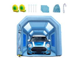 Cabina de pintura inflable portátil de 5 x 2,2 x 2,1 m con ventiladores Tekmaquinas