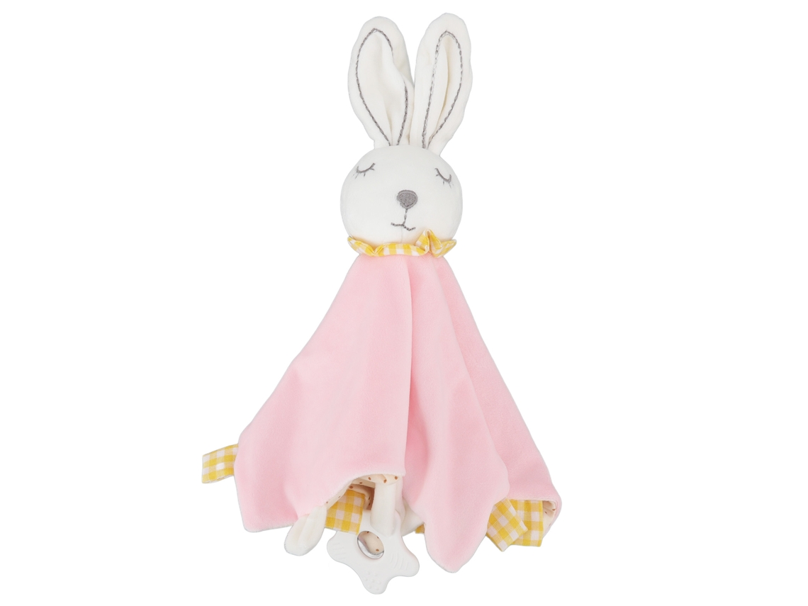 Manta De Seguridad Para Bebé Con Cordero Albaricoque Y Conejo Suave, Juguete De Abrazo, Regalo Para Niños Y Niñas Rosa
