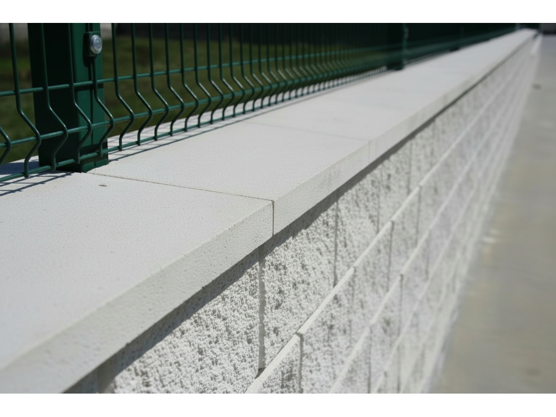 Cubremuro De Hormigón Blanco 27x50x5 Cm / Blanco / 66 Uns (33 Ml)