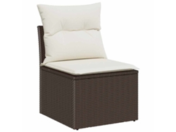 Maison Exclusive - Conjunto De Sofá De Jardín Con Cojín 5 Pcs Marrón Y Crema