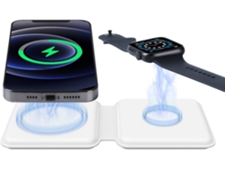 Cargador Sem Qi Fast Dual Wireless Charging Pad para iPhone 12 Pro/12 YIZHOOD Piel Sintética Blanco