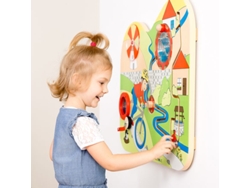Juego de pared de mármol del río Beleduch, elemento de juego educativo de madera.