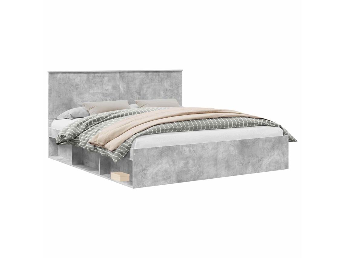 Maison Exclusive - Estructura De Cama Concreto 180 X 200 Cm Madera De Pino Macizo