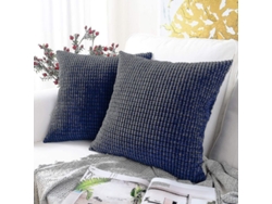 2026-set De 2 Fundas De Almohada De Pana, 45x45cm, Cremallera Oculta, Lavable A Máquina, Para Hogar, Sofá, Coche