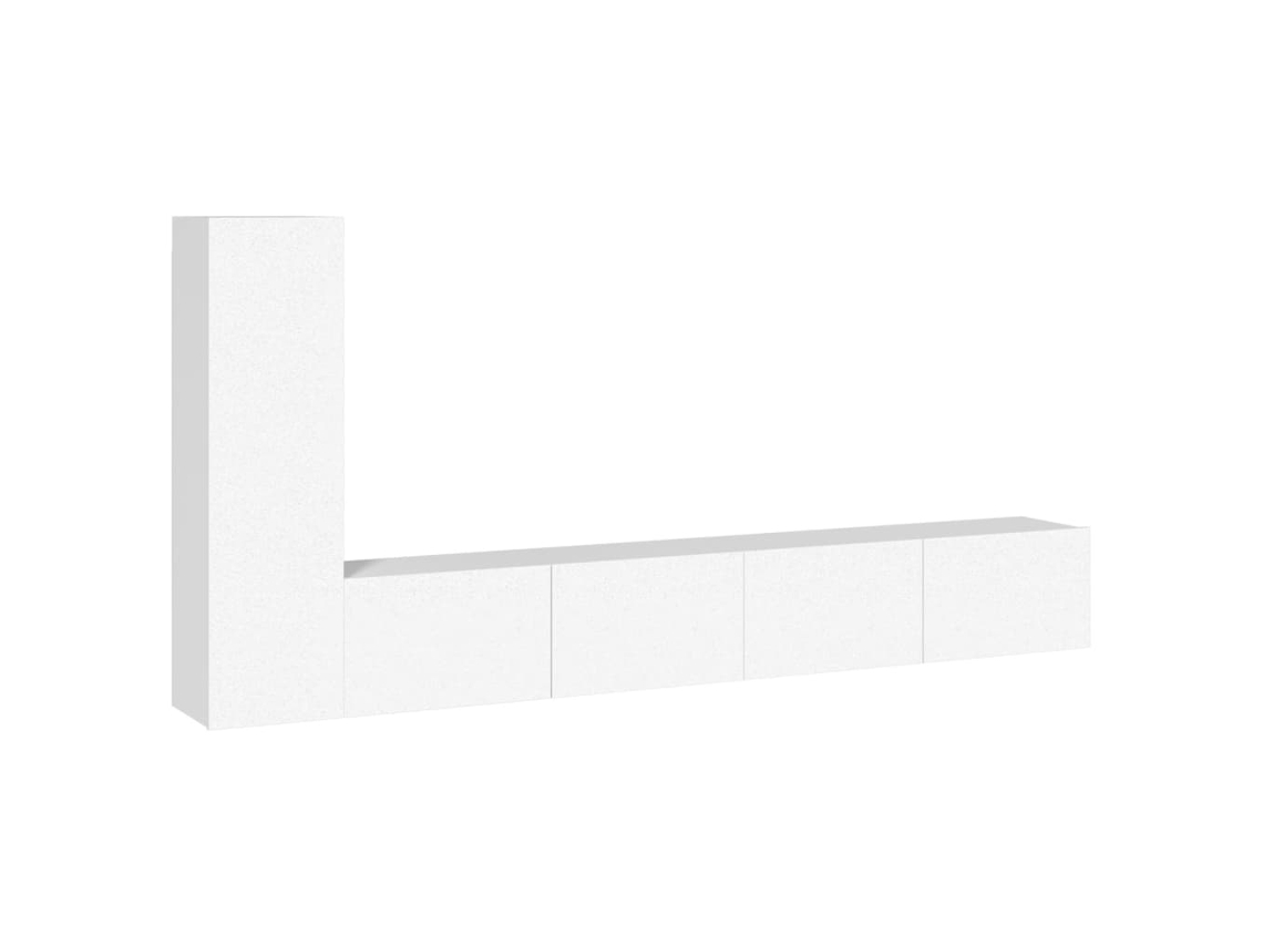 Conjunto de mueble para TV de 3 piezas, madera procesada, blanco, MAISON EXCLUSIVE
