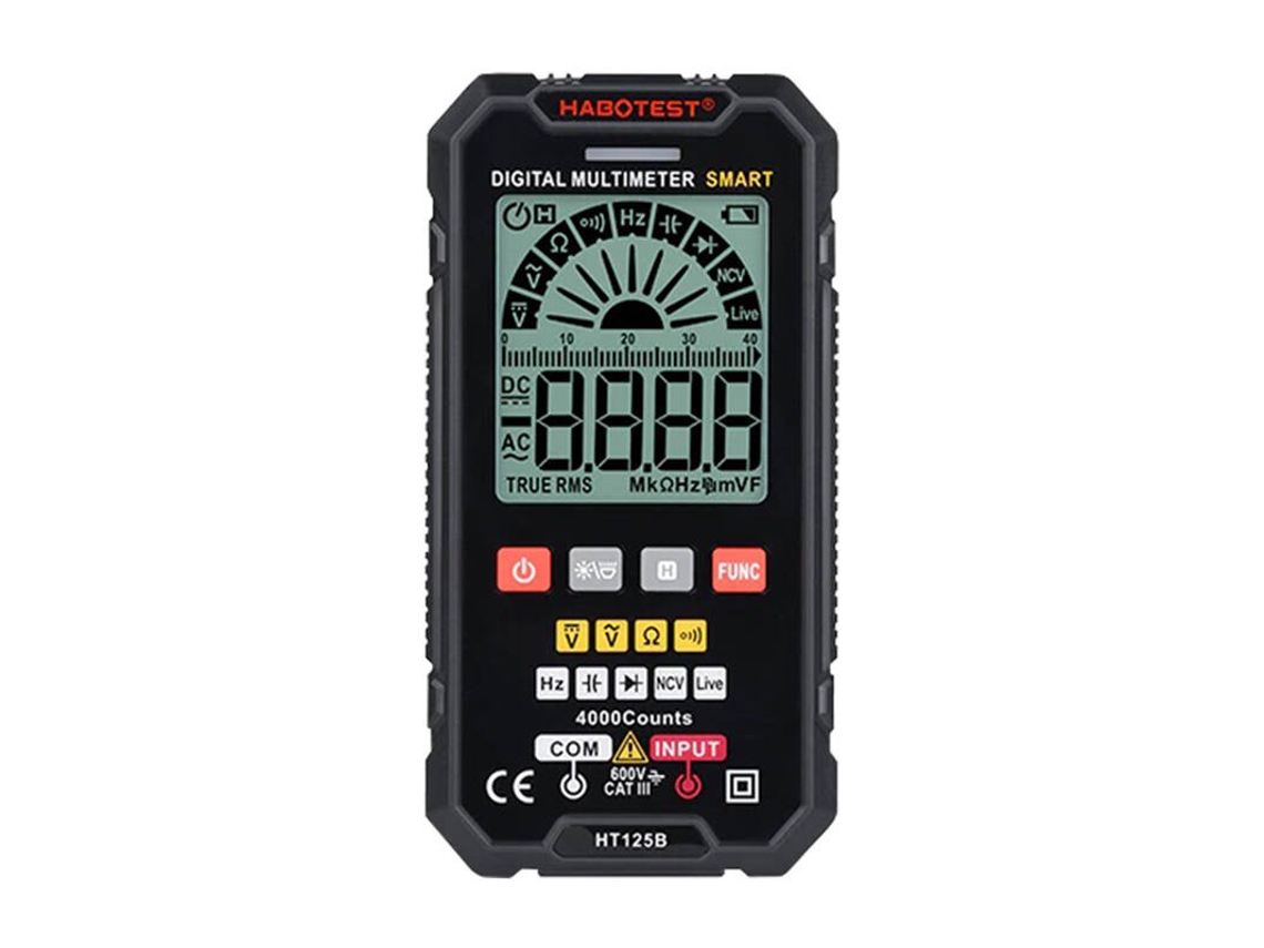Multímetro digital Habotest para mediciones de temperatura, corriente y voltaje HT125B