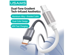 Cable Usams Sj756 Pd60w Tipo C A Tipo C Pd Qc Fcp Afc, Transmisión De Datos, 1,2 M De Largo