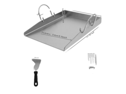 Plancha de asar, acero inoxidable, perillas extraíbles, color plata (OEM)
