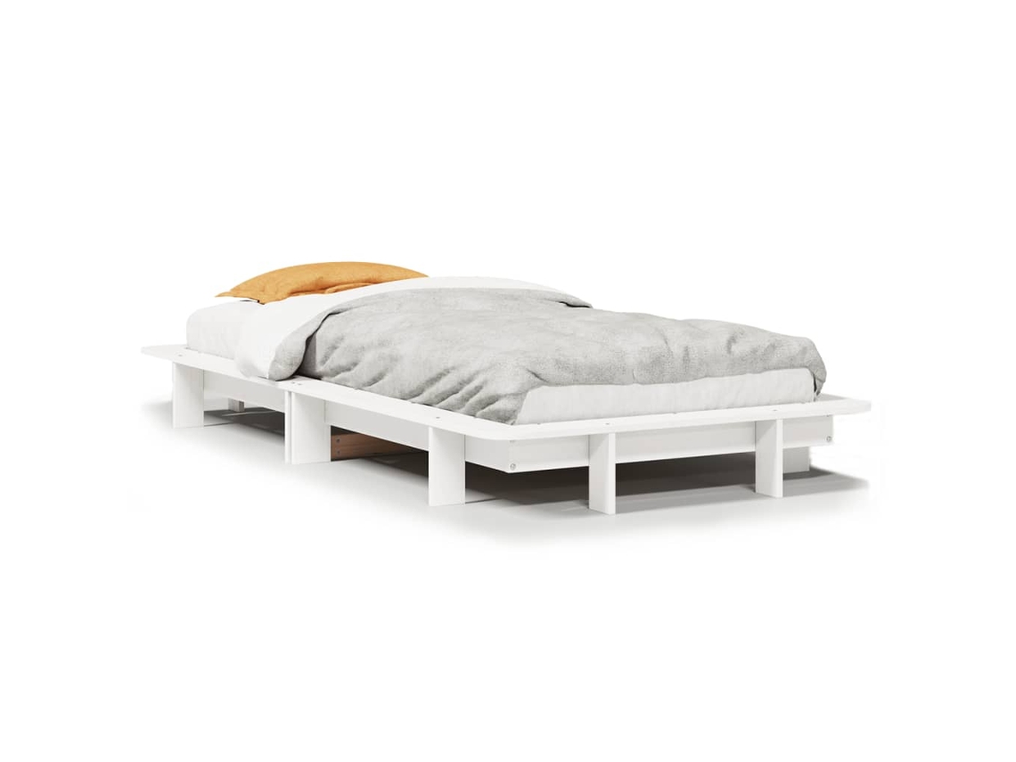 Maison Exclusive - Estructura De Cama Sin Colchón Madera Maciza Blanca 90x190 Cm