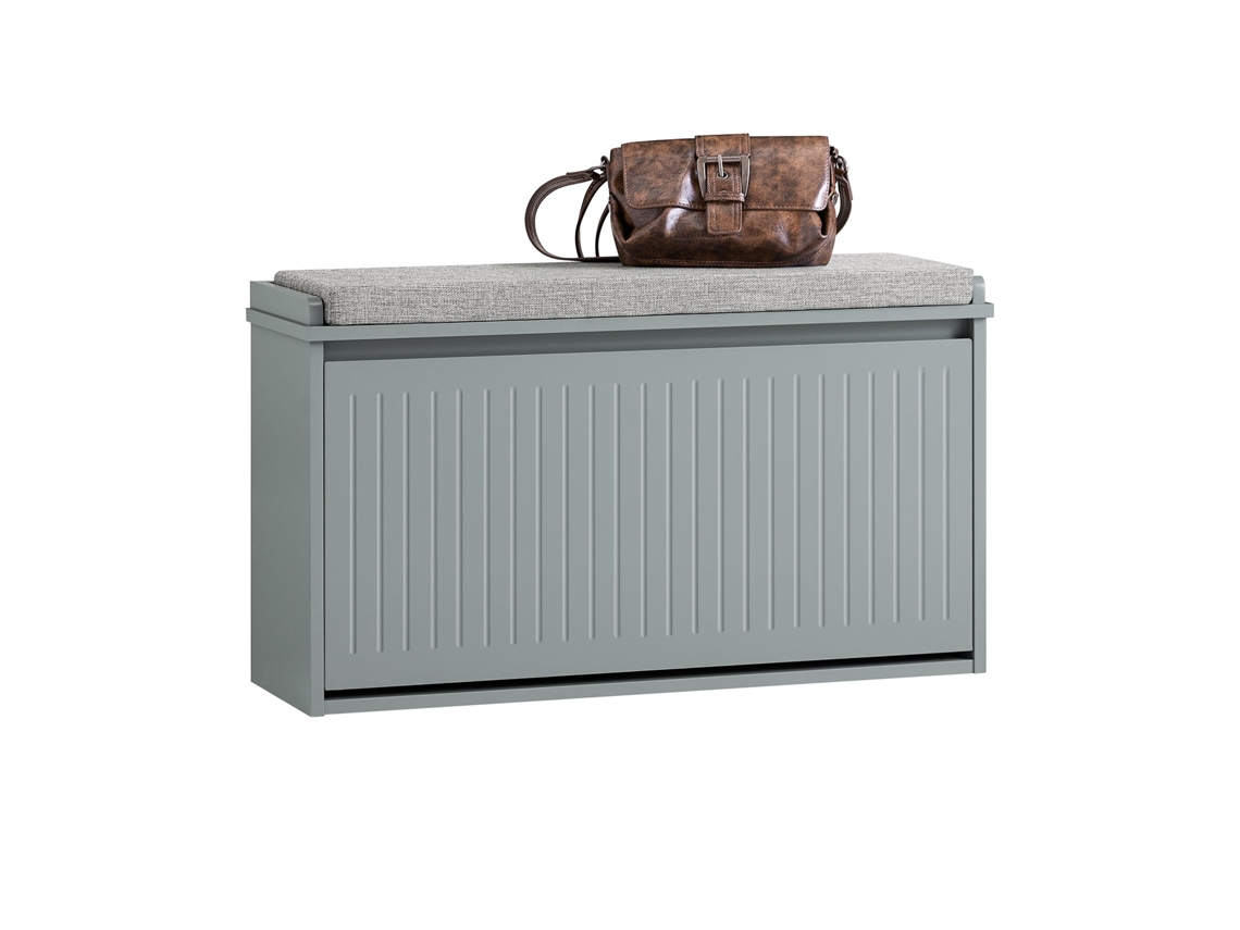 Sobuy Fsr98-l-hg Banco Zapatero Con 1 Solapa Gris 80 X 26 X 45 Cm