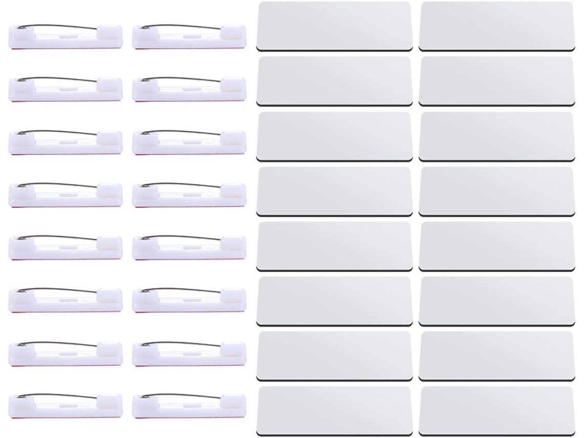32 Placas De Identificación En Blanco Con Pasador Redondo, Panel Denso, Ligeras Y Portátiles.