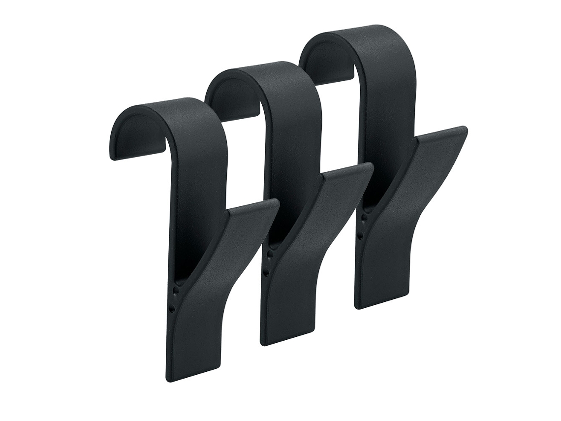 Kibath - Juego de 3 ganchos para toalleros, color negro mate, resistentes, ABS, para toallas y batas