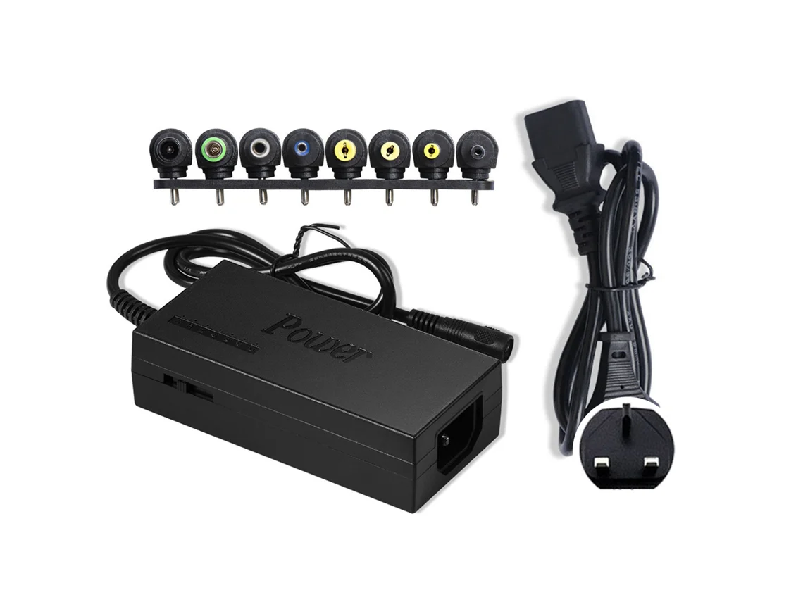 Cargador Universal Para Portátil De 96 W Con Adaptador De Ca Y 8 Enchufes De Cc Ajustables De 12 V A 24 V (enchufe Británico).