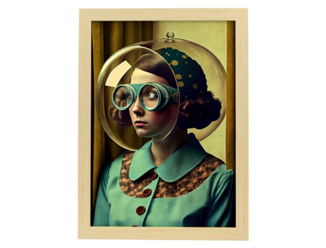 NACNIC Poster Inspeccionando En Estilo Surrealismo Cinematográfico Ilustraciones Y Grabados De Historieta Abstracta Y Artística A4 Marcos Madera