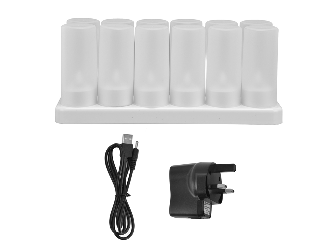 Lámpara de vela LED inalámbrica sin llama recargable Baok de 100-240 V con enchufe británico para iluminación del hogar.