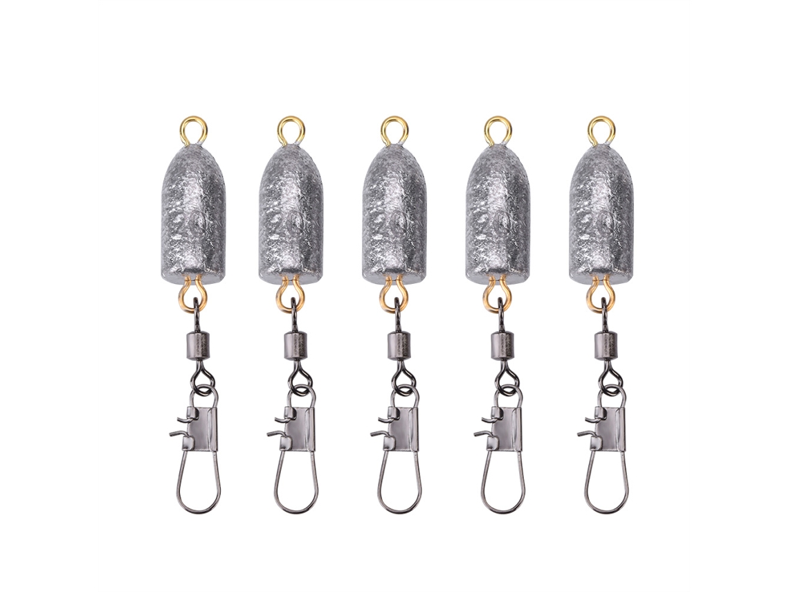 5pcs Bolsa Plomo Pesca Duradero Forma Bala Accesorios Pesca Herramientas (20g)