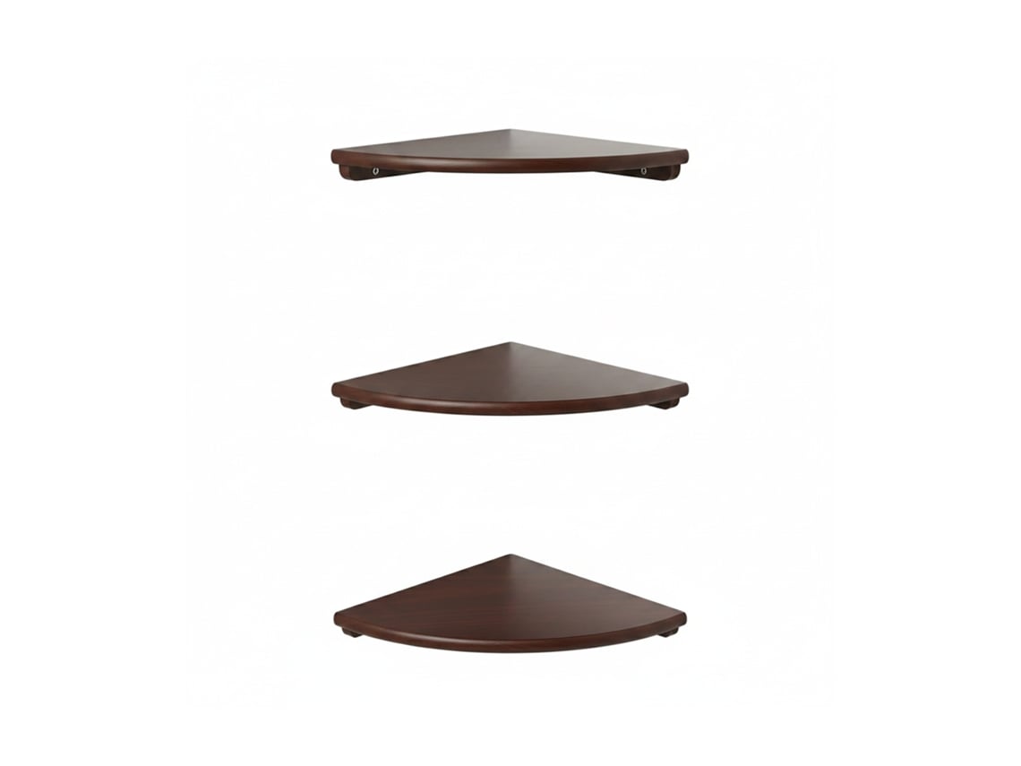 Estante De Canto Relaxdays, 3 X 25 X 25 Cm, Nogueira, Sala, Decoração, Carga 5 Kg, Suspensa, Castanho Escuro