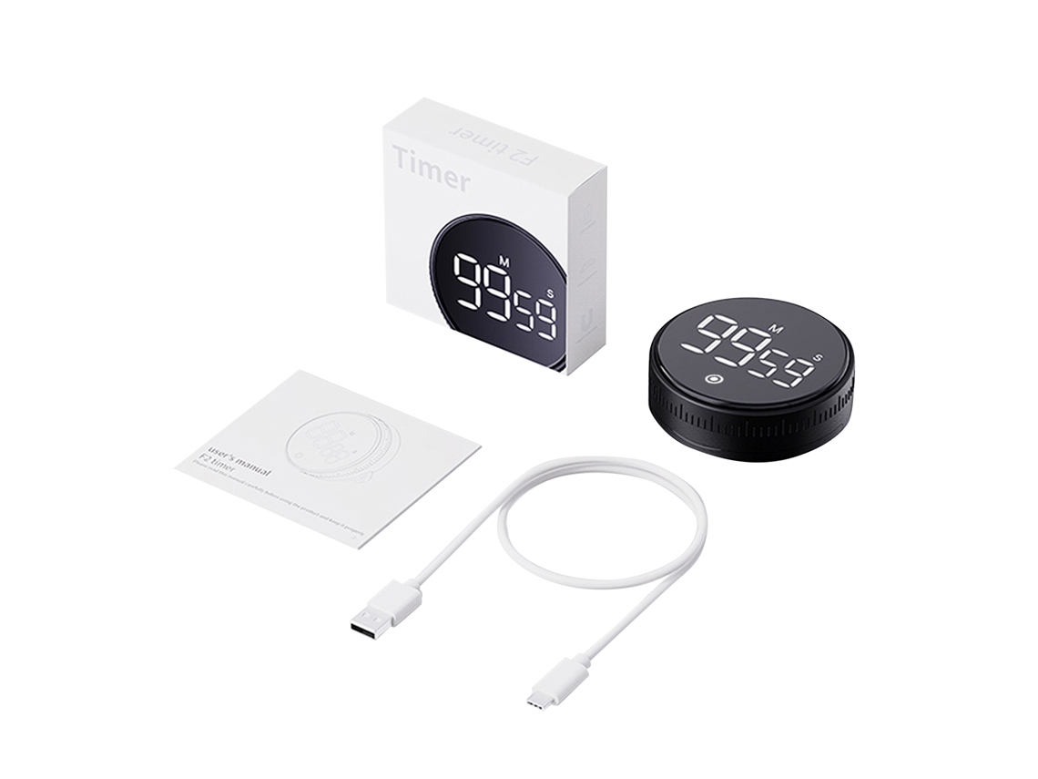 Cronómetro Digital Recargable Con Gran Pantalla Led Para Cocinar, Estudiar Y Hacer Ejercicio, Con Alarma Ajustable.