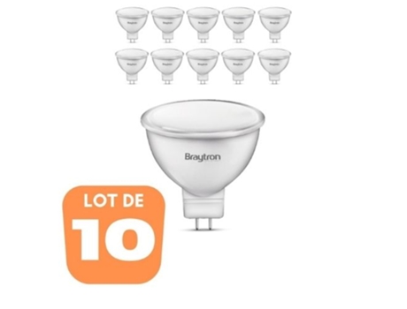 Lote de 10 bombillas LED Gu5.3 5W (Ec. 32W) 2700K 110