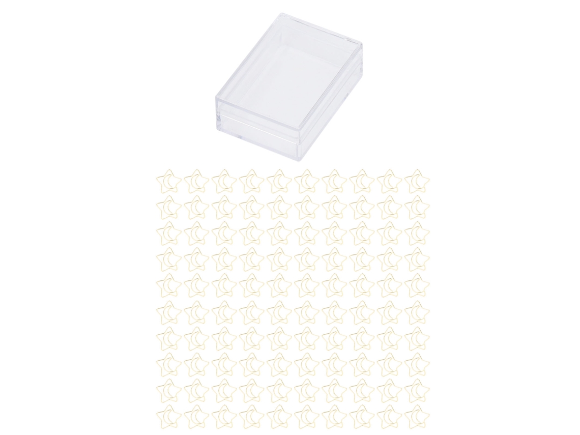 100 Clips De Papel Metálicos Dorados Anti-oxidación Antideslizantes Para Clasificación De Archivos Oficina Lindo Luna Estrella