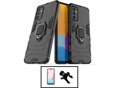 Kit Carcasa Militar Magnética + Protector de Pantalla + Soporte Samsung Galaxy M32 5G G4M Negro
