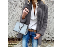 2026-chaqueta De Mujer Abrigo Fluffy Hecha De Poliéster