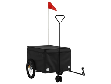 Remolque para bicicleta hierro VIDAXL negro (45 kg)