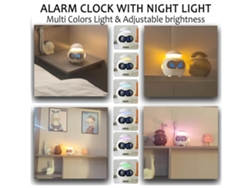 2024 Reloj despertador de regalo con alarma dual, emociones lindas, altavoz Bluetooth, luz nocturna LED junto a la cama, reloj despertador digital para dormitorio, alimentado por CHRONUS