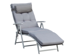 Espreguiçadeira Jardim 7 Posições 137x63,5x100,5 Cinza
