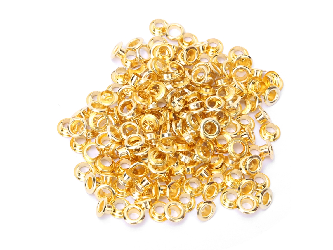 100 Ojales De Latón De Doble Cara De 5 Mm Para Manualidades, Cuero, Zapatos, Bolsos, Color Dorado.