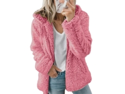2026-chaqueta Teddy Bear Para Mujer Con Capucha De Pelo Suave Abrigo De Invierno Caliente Casual Xl Rosado