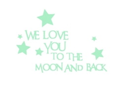 Adhesivo Decorativo Luminoso "we Love You" Para Pared De Salón Y Dormitorio, Vinilo Verde, 6x35cm