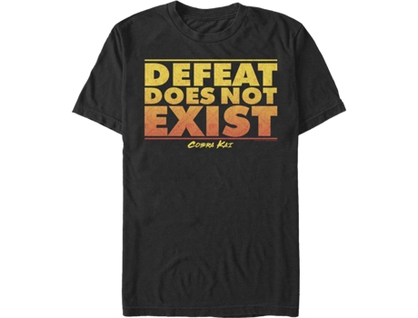 Camiseta Unisexo DEEPSTONE Defeat Does Not Exist Cobra Kai Negro (XXL)