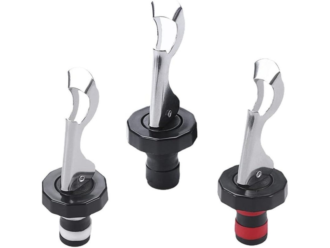 3 Tapones De Silicona Reutilizables Para Botellas De Vino Con Cierre Hermético Al Vacío Para La Refrigeración De Vino Y Cerveza.