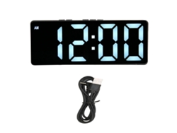 Reloj Despertador Digital Led Con Pantalla Grande, Espejo Y Pantalla De Temperatura Para El Dormitorio.
