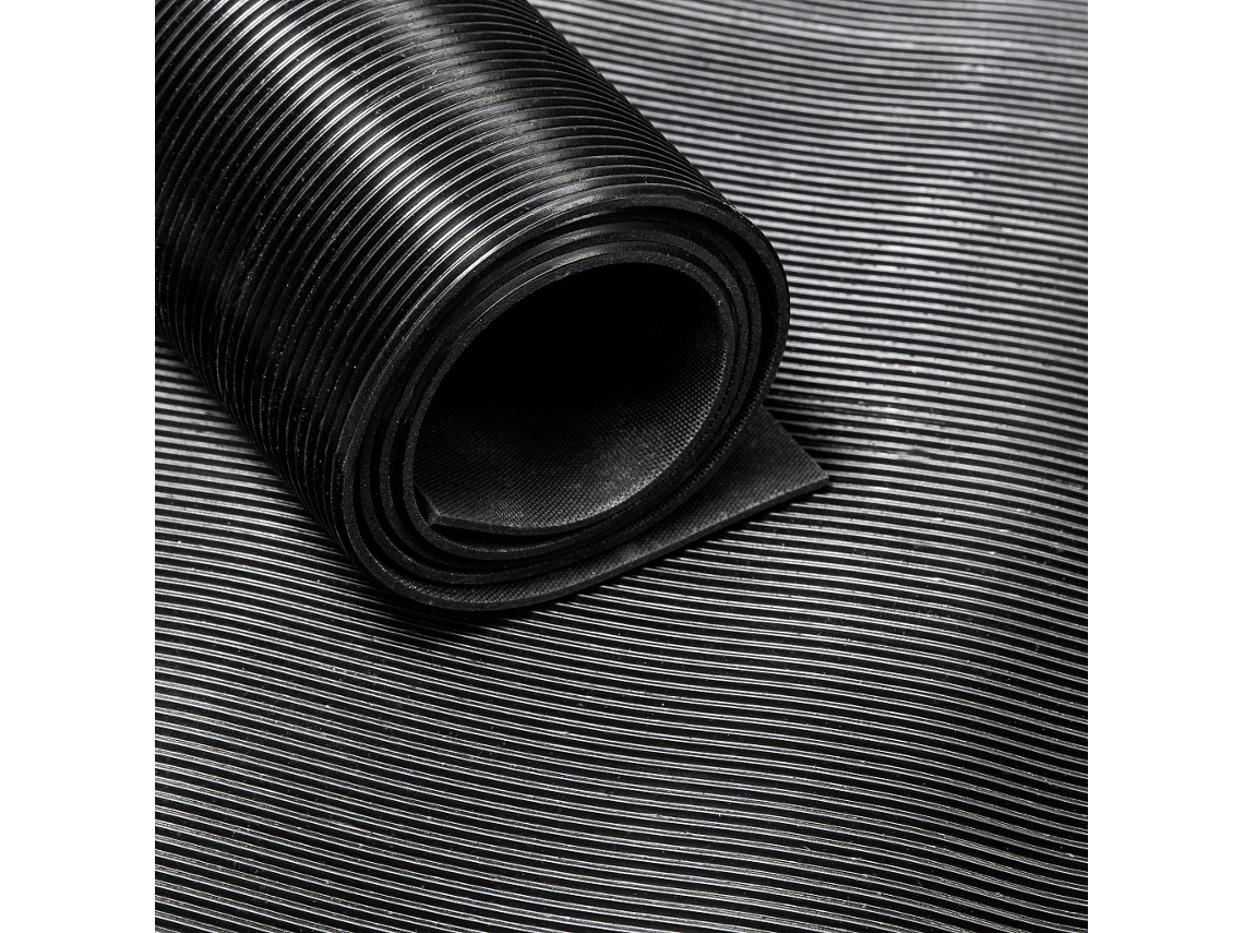 Alfombra de goma en rollo - nervadura fina - espesor 3 mm - ancho 40 cm IVOL